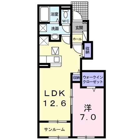 通谷駅 徒歩10分 1階の物件間取画像